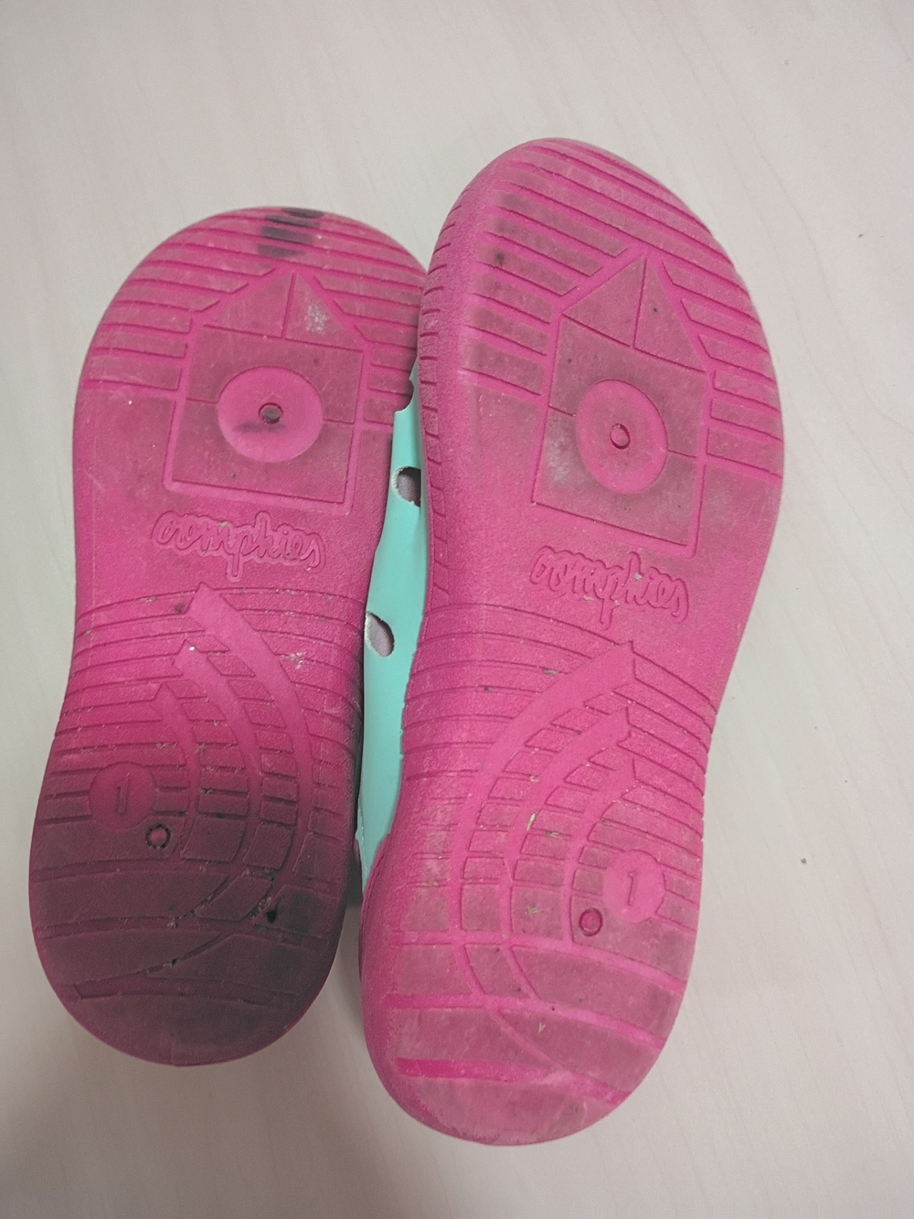 Kids Oomphies Aqua-Turquoise and Pink Water Shoes - Picture 5 of 5